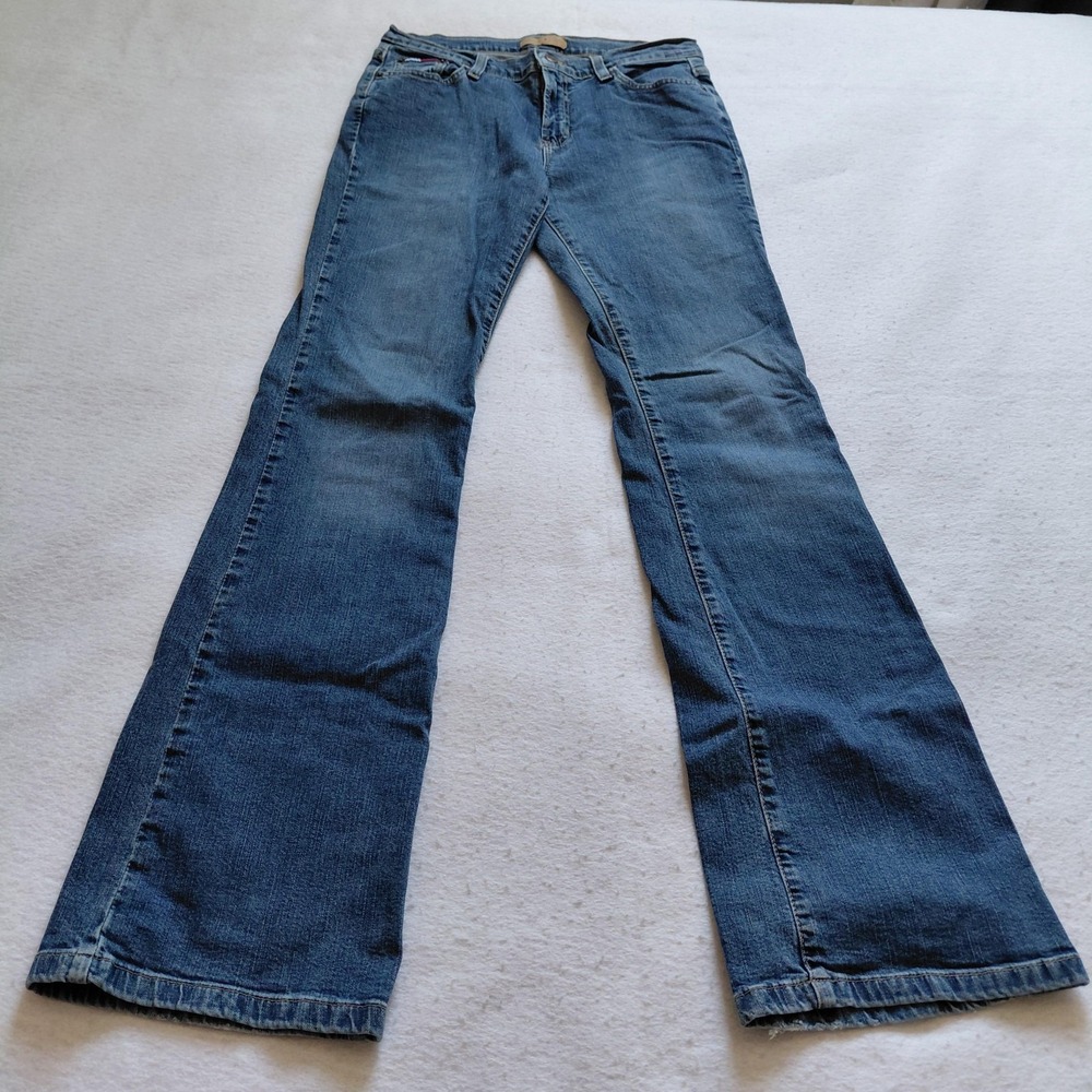 Vintage Tommy Hilfiger Jeans Womens 9 Long Blue Flare Bootcut Medium Denim Y2K